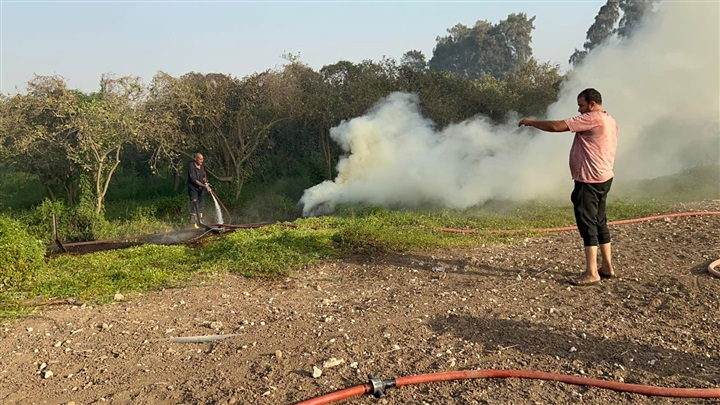 السيطرة علي حريق مخلفات زراعية بـ«كفر الأربعين» في بنها (صور) 
