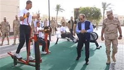 الرئيس السيسى يتفقد صالات الرياضة بالأكاديمية العسكرية فى العاصمة الإدارية 