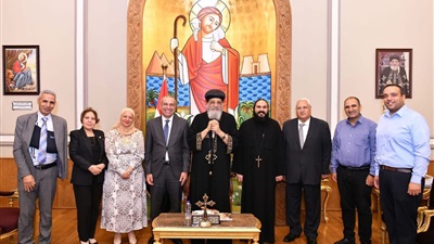 رئيس البنك الزراعي المصري يلتقي البابا تواضروس الثاني تعزيز التعاون بين البنك والكنيسة 