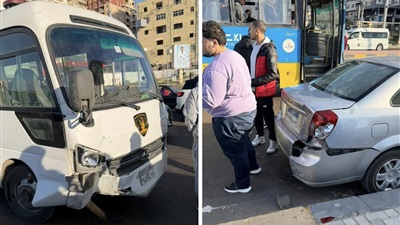 تفاصيل حادث كورنيش الإسكندرية.. سيارة تابعة للمرور تصطدم بملاكي وتطيح بعمود إنارة 