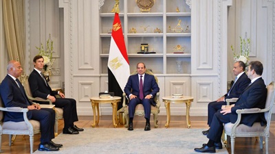 الرئيس السيسى يستقبل كوشنر ويتلقى تحيات الرئيس الأمريكى دونالد ترامب 