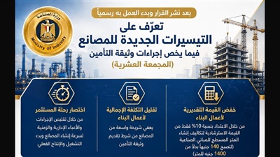 تعرّف على التيسيرات الجديدة للمصانع بخصوص إجراءات وثيقة التأمين  