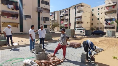 قطار التنمية يواصل تطوير مناطق حي الزهور السكنية ببورسعيد 